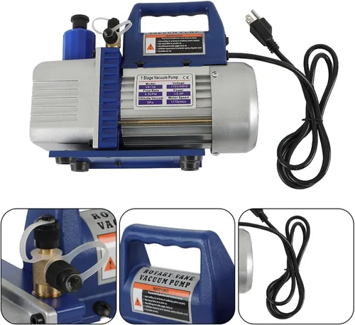 Vista 6 de Bomba de vacío 110V 1/3 HP 4.5 CFM Bomba de vacío de una sola etapa con botella
