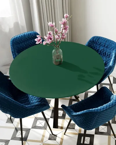 Vista 8 de Mantel redondo ajustable con bandera de camuflaje estadounidense para mesas de comedor, diseño de estrellas y rayas de camuflaje con borde elástico