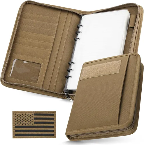 Vista 9 de WYNEX Cuaderno táctico Padfolio carpeta de 6 anillas, 3.7 x 6.7 pulgadas Caqui