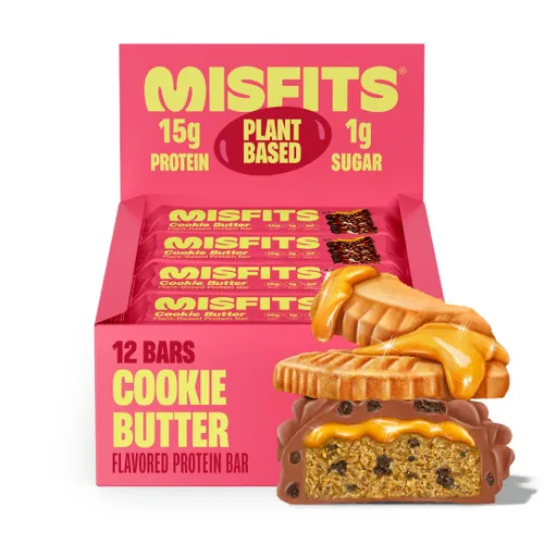 Vista 7 de Misfits Barras de proteína vegana – Pan de plátano Barras nutricionales – 0.49 oz de proteína, 0.04 oz de azúcar, a base de plantas, bajas