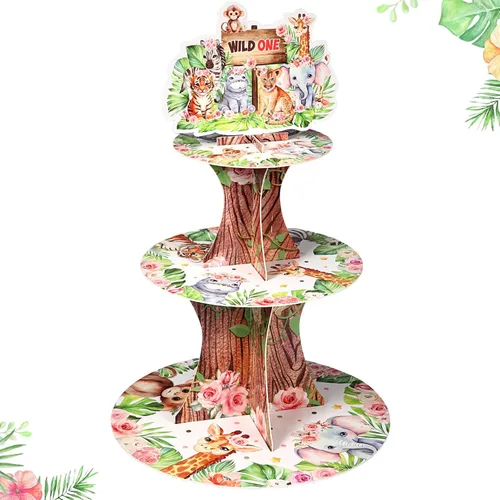 Vista 13 de Zopeal Soporte para Cupcakes de Béisbol Decoraciones de Fiesta de 3 Niveles Soporte para Cupcakes de Postre de Béisbol Exhibidores de Mesa