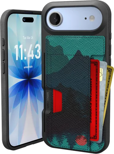 Vista 70 de Smartish Funda tipo cartera para iPhone 11 Pro - Wallet Slayer Vol. 2 [soporte protector delgado] tarjetero (seda) - Black Tie Affair