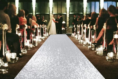Vista 8 de ShinyBeauty Pasillo de Lentejuelas Negras Brillantes de 2 pies x 15 pies Alfombra Brillante para Bodas, Graduaciones, Fiestas, Alfombra Negra