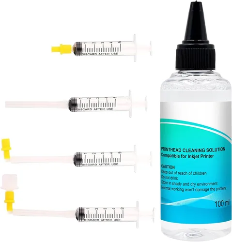 Vista 2 de Kit de limpieza de cabezal de impresión (2 x 3.4 fl oz), kit de limpieza de cabezal de impresora de inyección de tinta para todas las impresoras