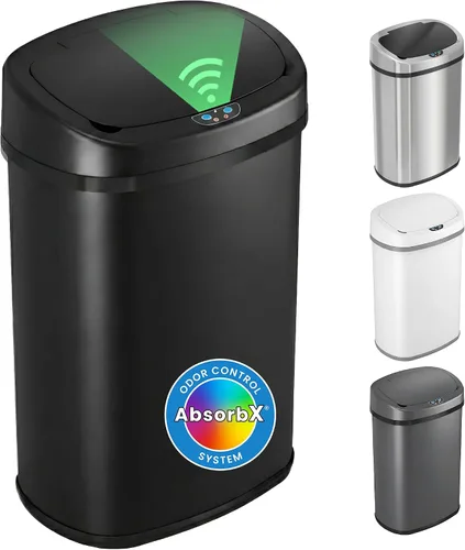 Vista 13 de iTouchless PUEDE DE BASURA AUTOMÁTICO DE 13 GALONES CON FILTRO DE ABSORTE DE OLOR Y BLOQUEO DE LA TAPA, PINDADOR DE BASURA DE COCINA DE SENSOR negro