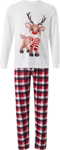 Vista 2 de FULA-bao Pijamas familiares de Halloween a juego, conjuntos de pijamas con estampado de calabaza a rayas, conjuntos de pijama de manga larga