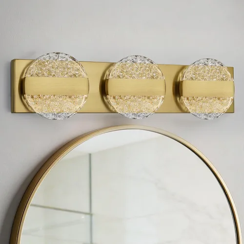 Vista 12 de Lámpara de tocador de baño moderna de cromo de 4 luces, elegantes accesorios de iluminación de baño de LED de cromo sobre espejo, accesorios