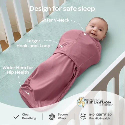 Vista 4 de Momcozy - Pañales para recién nacidos, con cierre silencioso para bebés de 0 a 3 meses Saco de dormir apto para nuevos padres, reduce el reflejo