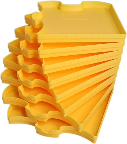 Vista 4 de 8 bandejas apilables con forma de rompecabezas, incluye rompecabezas de 1000 piezas, organiza rompecabezas de hasta 1500 piezas (amarillo)