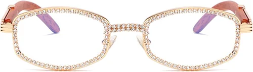 Vista 2 de Gafas de lectura con diamantes de imitación brillantes con marco retro punk brillante