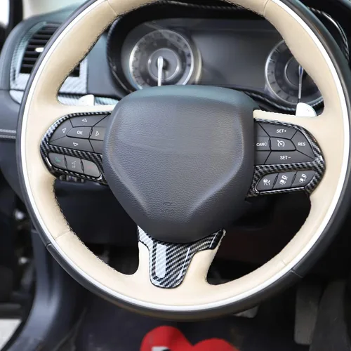 Vista 2 de crosselec Kit de bisel de fibra de carbono para volante de fibra de carbono para Chrysler 300 2015-2021