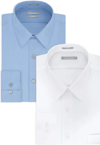 Vista 28 de Van Heusen - Camisa de vestir para hombre, de popelina ajustada lisa Negro