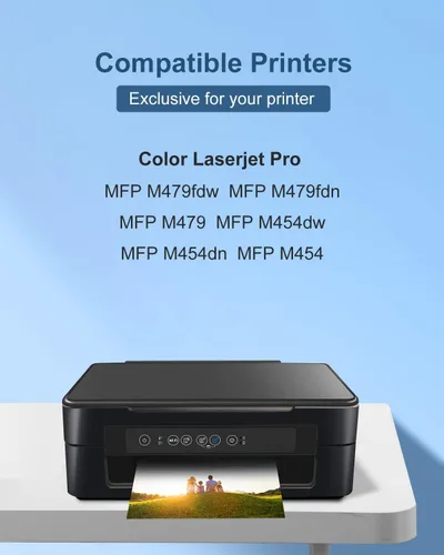 Vista 2 de (con chip) 414X cartuchos de tóner 4 unidades de alto rendimiento compatibles para HP 414X 414A W2020A W2020X compatible con impresora Color Pro MFP