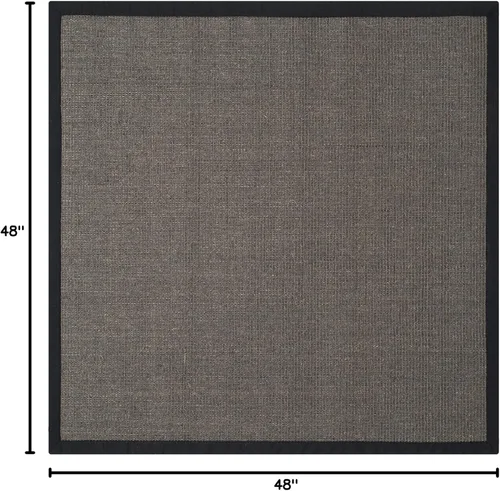 Vista 155 de Alfombra de sisal Safavieh, de color maíz y negro, tejida a mano, de la colección de fibras naturales; 5 x 8 pulgadas, NF441A, Tela, Gris / Gris