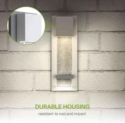 Vista 7 de ASD LED 13" Bubble Glass Wall Light Fixture, Outdoor & Indoor Seeded Sconce 3CCT, Waterproof, Dimmable, ETL Listed 12W 500LM 3000-5000K 120V