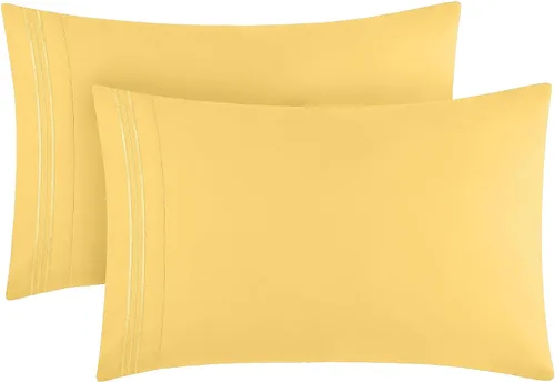 Vista 45 de Mellanni Fundas de almohada de lujo, extrasuaves, refrescantes, fundas de almohada de 12 piezas de la colección icónica, cierre de sobre