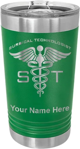 Vista 11 de LaserGram Vaso de pinta aislado al vacío de 16 onzas, ST Surgical Technologist, grabado personalizado incluido (negro)