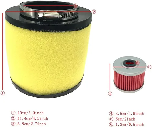 Vista 3 de Bujía de filtro de aceite de filtro de aire para Honda Foreman 400 450 TRX400 TRX450 2000-2006 Honda Rancher 350 TRX350 1995-2004 Reemplazar OE