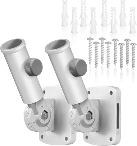Vista 10 de Soporte ajustable para mástil de bandera, soporte para poste de bandera para exterior de la casa, aluminio resistente, soporte de montaje de poste