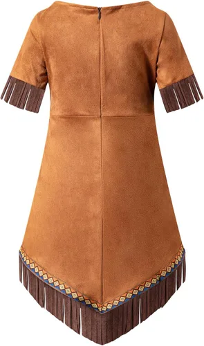 Vista 2 de Vestido de Halloween para niñas, ropa de nativos americanos, traje de Acción de Gracias