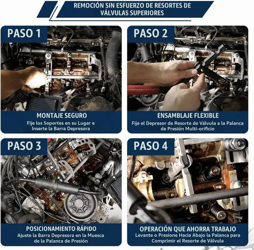 Vista 4 de Compresor de Resortes de Válvulas Conjunto de Servicio de Culata Universal Motor de Válvulas en Cabeza Removedor e Instalador de Resortes