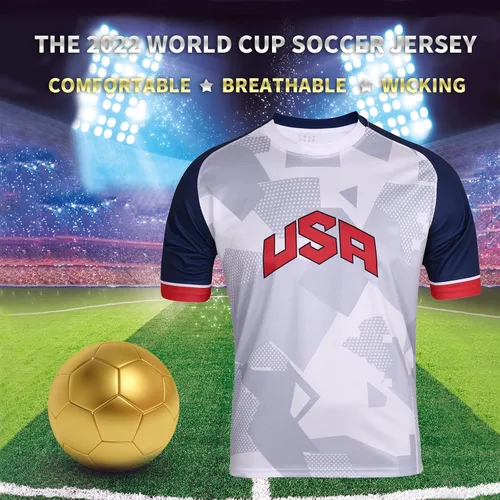 Vista 3 de SINLEISI Camisetas para aficionados de la Copa Mundial 2022 PaísesEstilos - Argentina, Brasil, México y Estados Unidos