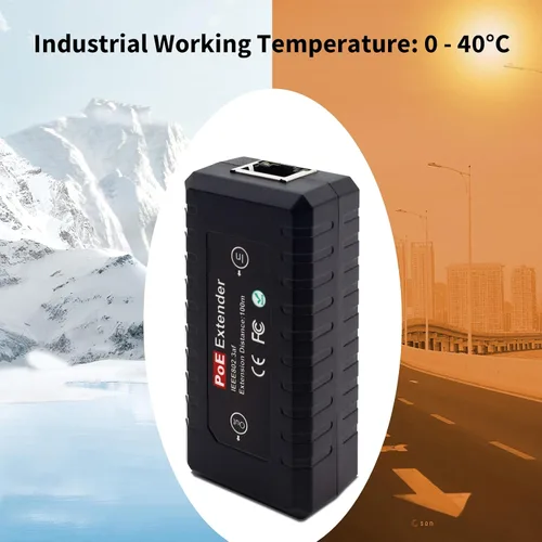 Vista 6 de PoE Extensor Ethernet Repetidor 1 Puerto 10/100, PoE Switch Splitter, IEEE802.3af para Sistemas de Seguridad Cámara IP, Teléfono IP Red PoE Extensor