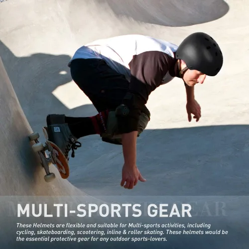 Vista 7 de Casco para Monopatín JBM - Casco Ligero, Ajustable y Ventilado para Patinete, Patines, Patinaje en Línea