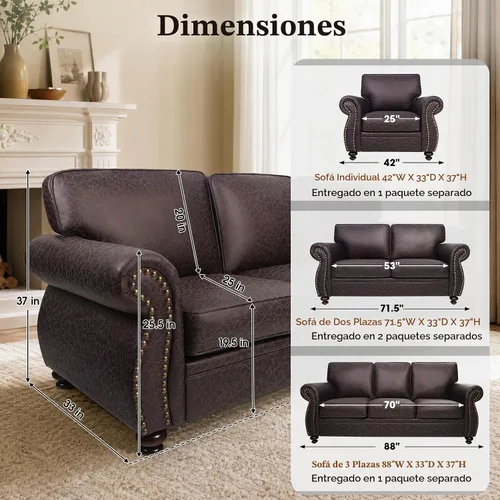Vista 2 de Couchus Silla decorativa Mid-Century de 42 pulgadas de ancho, sofá