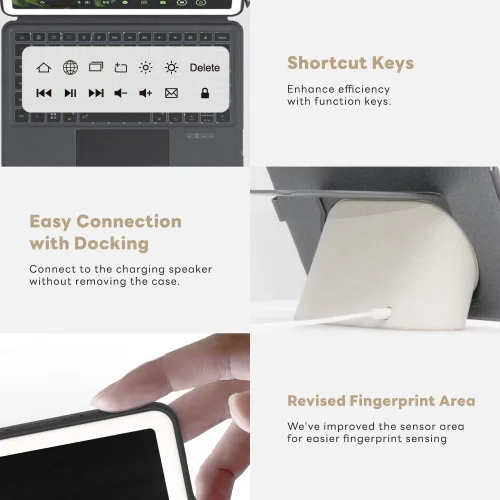 Vista 4 de EIP Magnetix - Funda con teclado para Google Pixel Tablet de 11 pulgadas (2023), ángulo de visualización ajustable, desmontable, fácil