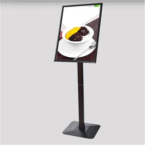 Vista 5 de GRFIT Soporte de letrero para menú y anuncio, soporte de pedestal ajustable, resistente, soporte de piso, soporte de cartel de aluminio, marco