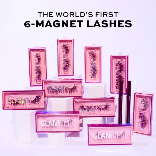 Vista 4 de Pestañas magnéticas Glamnetic Pestañas magnéticas veganas, pestañas de visón sintético, corto, largo, dramático, aspecto natural, reutilizables