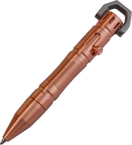 Vista 11 de MecArmy TPX8 Mini bolígrafo táctico de titanio y latón con llavero táctico con llavero 1 D (latón)