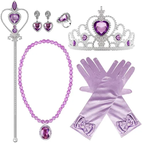 Vista 31 de Vestido de cumpleaños de princesa Sofía para niñas, disfraz de Halloween, concurso, Navidad, fiesta de noche, con accesorios
