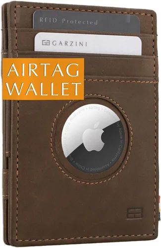 Vista 10 de GARZINI Billetera Airtag con bloqueador RFID, cartera mágica para hombre 01 Negro carbón