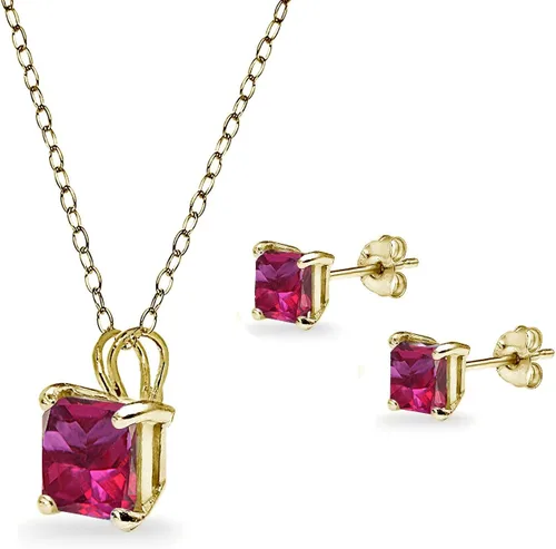 Vista 7 de Conjuntos de joyas para mujer, conjuntos de collar y aretes para mujer, joyas de piedra natal, piedra preciosa genuina o sintética, solitario