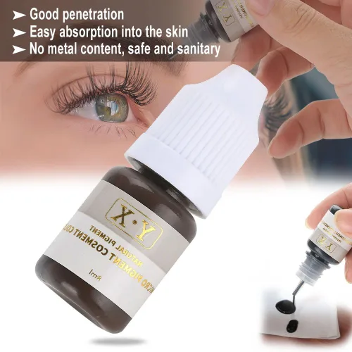Vista 2 de Semme Tinta de tatuaje, botella de 0.3 fl oz, tinta de tatuaje semipermanente profesional, tinta de pigmento microblading, maquillaje