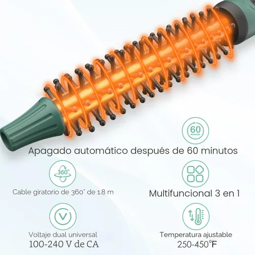 Vista 4 de BANGMENG Mini cepillo térmico redondo, cepillo de volumen de barril de 0.35 pulgadas para peinar con calor para cabello corto, delgado, rizado