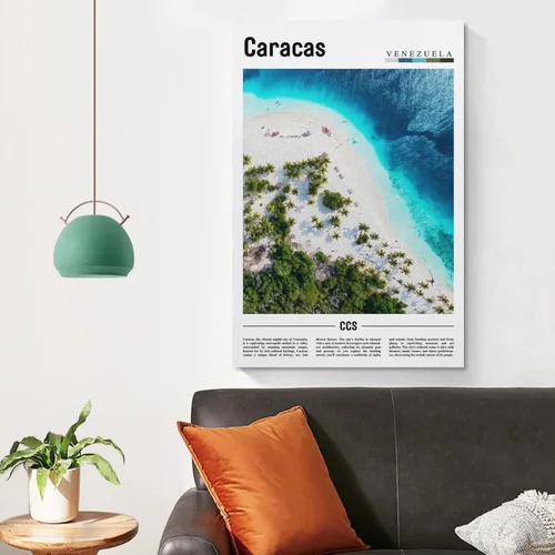 Vista 4 de ZejaL Caracas Venezuela - Póster de viaje de paisaje de América del Sur, estética de habitación, póster de lienzo para pared, dormitorio, oficina