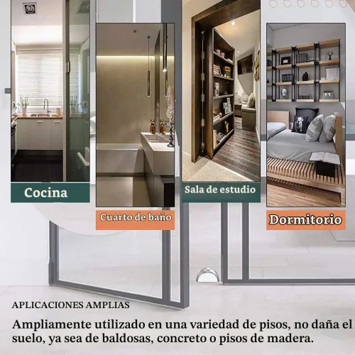 Vista 7 de Tapones autoadhesivos transparentes de 3 piezas para pared y piso, tapón acrílico para puerta de ducha, sin perforaciones, protege paredes