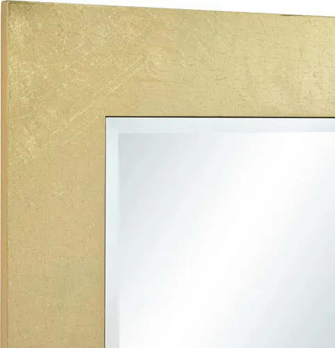 Vista 2 de Noble Park Jeneva - Espejo de pared rectangular decorativo de vidrio biselado moderno con marco de madera de hoja dorada brillante, 27 pulgadas