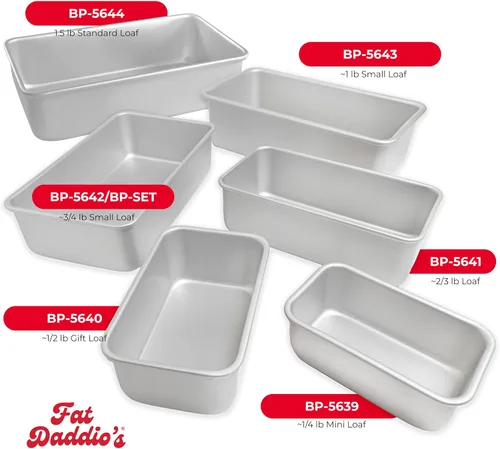 Vista 2 de Fat Daddio's BP-5639 Molde para Pan de Aluminio Anodizado, 4.875 x 2.75 x 2 pulgadas