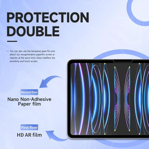 Vista 5 de Protector de pantalla de papel, 11 pulgadas, protector de pantalla magnético mate para iPad Air6/7 2024/2025, antirreflejo, desmontable