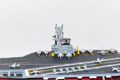 Vista 3 de USS Forrestal CV-59 Modelo de portaaviones, Marina, Modelo a escala, Clase Forrestal, Caoba