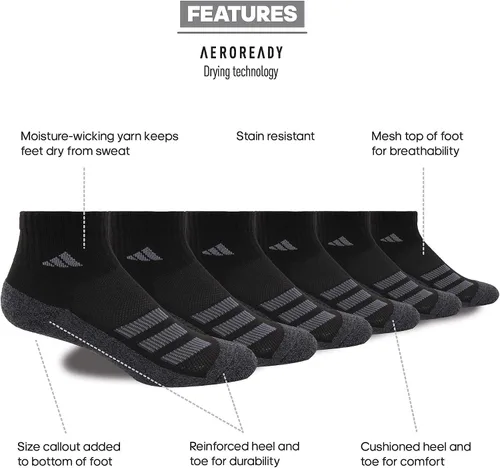 Vista 2 de Adidas - Calcetines acojinados para niños y niñas (6 pares)., M