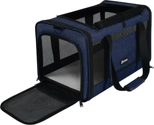 Vista 10 de GAPZER Transportador de gatos aprobado por American Airlines 18x11x11, apertura superior, resistente, suave, bolsa de transporte para mascotas