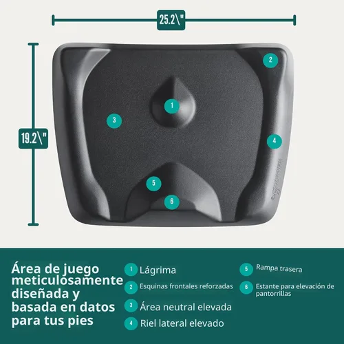Vista 7 de Topo Mini de Ergodriven La alfombrilla antifatiga no plana de escritorio para permanecer de pie con topografía calculada, Negro obsidiana