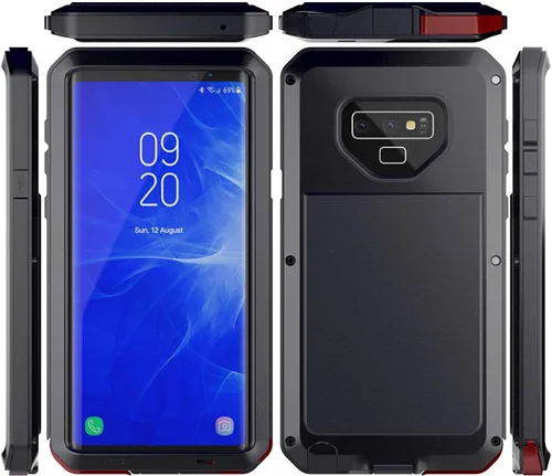 Vista 3 de Casa Funda híbrida a prueba de golpes de metal de aluminio de aleación para Samsung Galaxy Note 9-Negro
