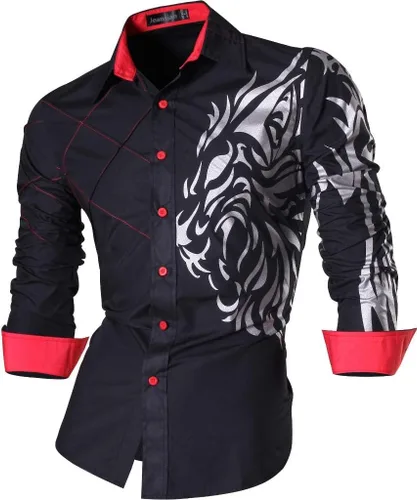 Vista 12 de jeansian - Camisas de manga larga de ajuste entallado para hombre (8397), con botones, informales y de vestir.