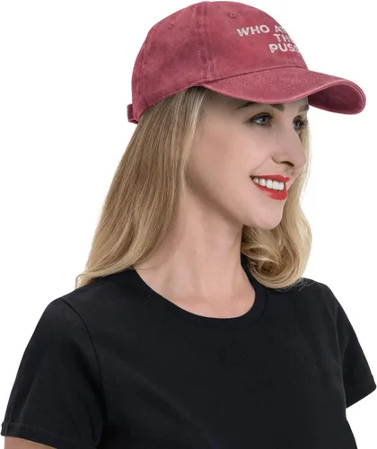 Vista 6 de Gorra de béisbol con diseño de Who Ate All The Pussy Hat para hombre, Rojo